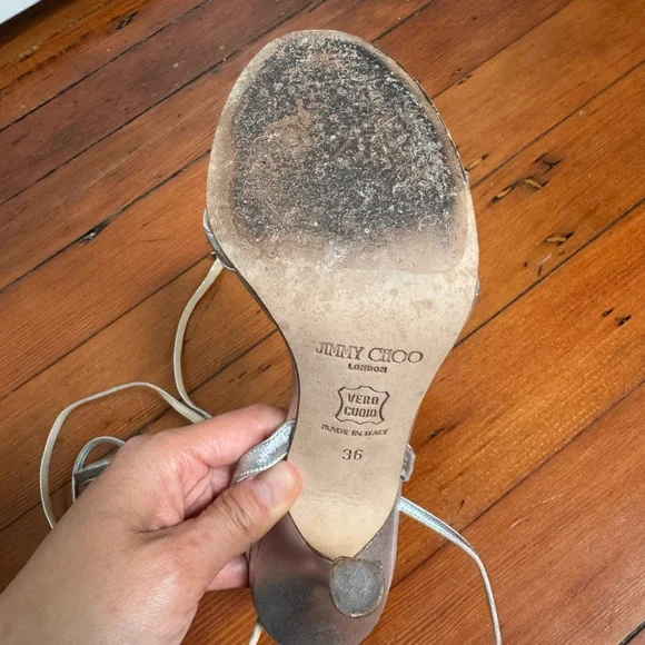 Jimmy Choo Silver Strappy Sandals 36EU - Picture 4 of 5